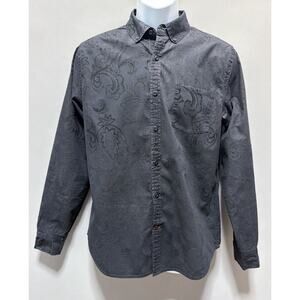 Truth Substance Common Sense Men’s Embroidered Velvet Paisley Detail Shirt M